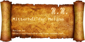 Mitterhöfer Melina névjegykártya